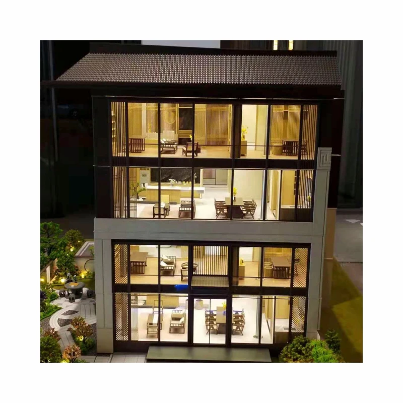 Customized architectural model with funiture interior model led light acrylic material