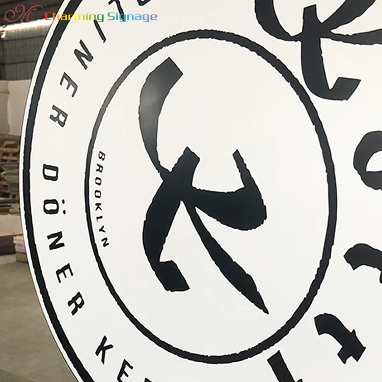 Charming factory custom logo large no light advertising box round acrylic uv printed shop billboard