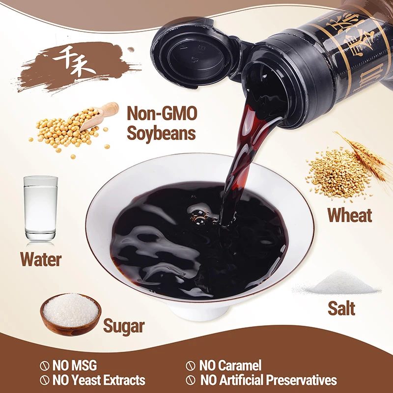 Hot Selling Qianhe Fresh Soy sauce 1.8L Bottled Zero Additives Chinese Restaurant Condiments