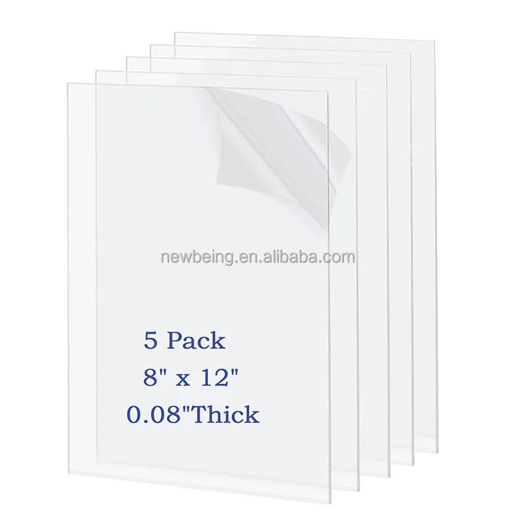 Clear Plexiglass Sheet, Plastic Plexiglass Board Acrylic Board for Wall Crafts Glass Picture Frame