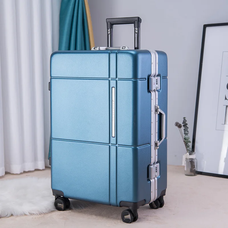YX16916 Custom Logo Aluminum Frame Suitcase Luggage & Travel Bags Baggage Luxury ABS+PC Maletas Cabin Luggage Koffer on Wheels