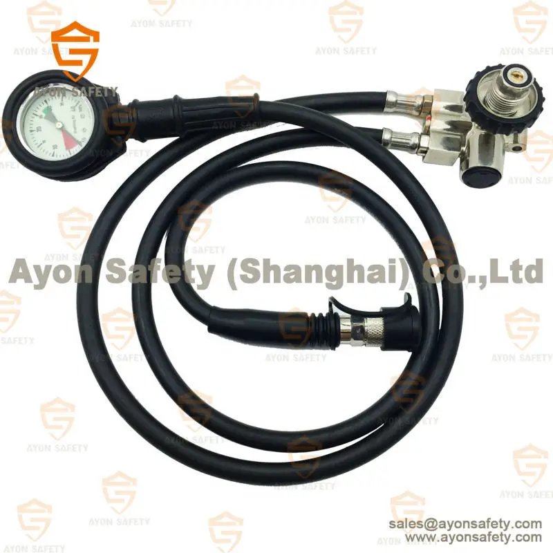 Firefighting diving two way output pressure reducer regulator for SCBA with hose for firemen industry chemical