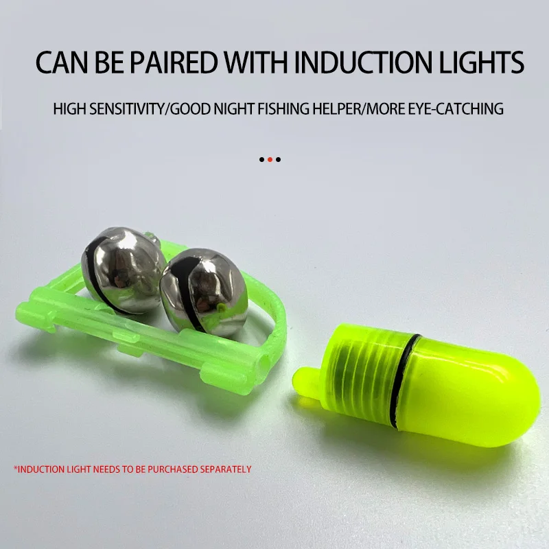 Arched Fishing Bells Fishing Rod Alarm Green Plastic Night Fishing Indicator Bait Double Bells Alarm