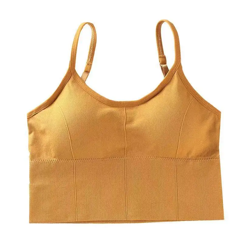 
Big U back adjustable strap wireless chese wrap removable padding seamless bra crop tube top 