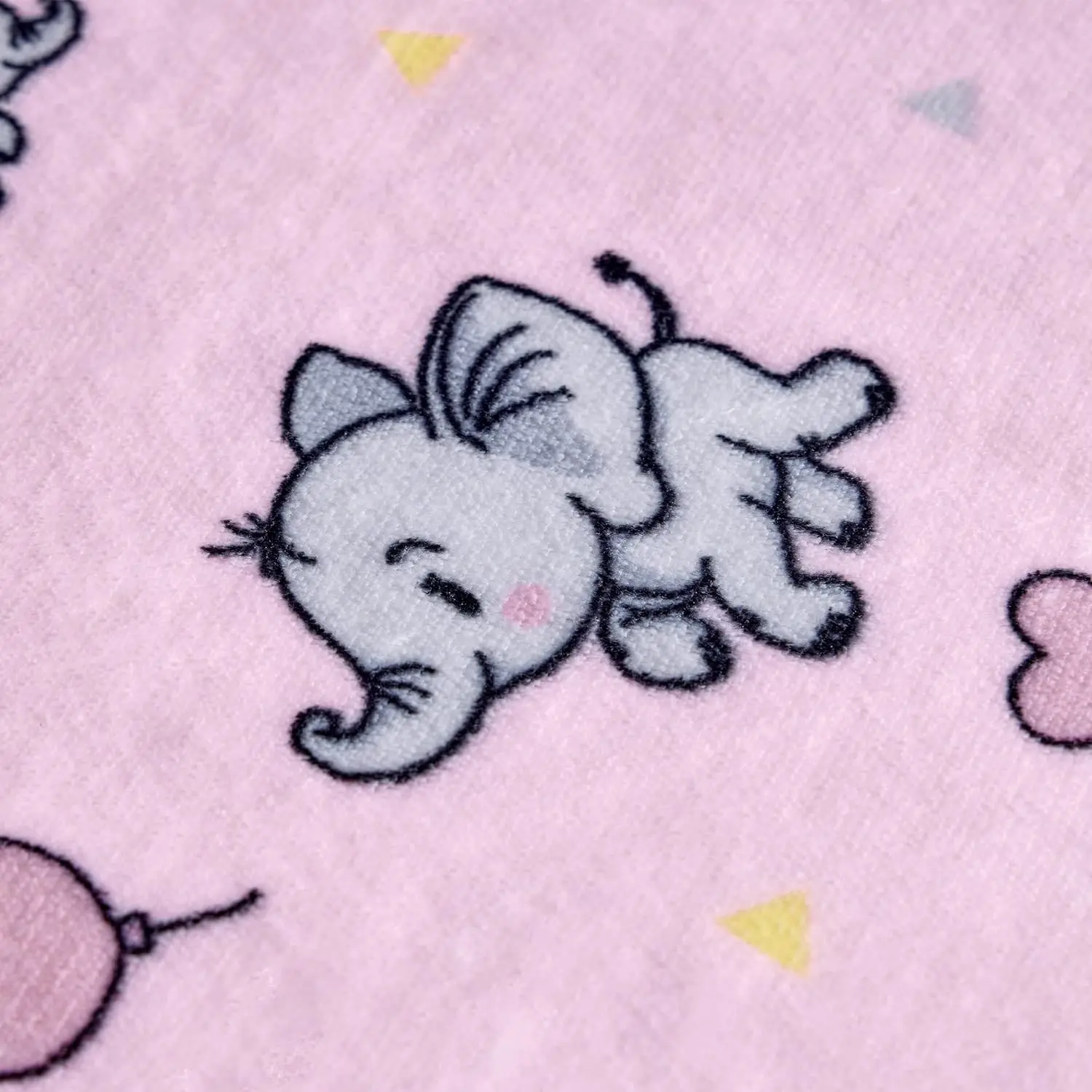 Plush Flannel Sherpa Baby Blanket Portable Reversible Soft Micro Fleece Baby Crib Throw Blanket with Animal Print Elephant