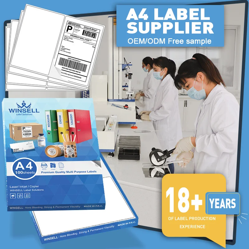 Factory price Premium Quality A4 Inkjet Laser label sticker Blank Private Labels Stickers for shipping label