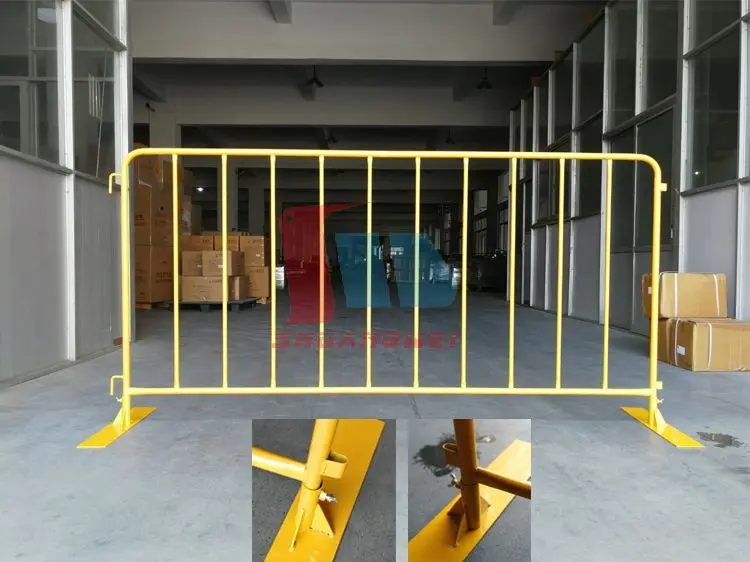 3.6*7.2ft Customize Outdoor Stand Queue Steel Pedestrian Wall Barricades Barrier Traffic Control Yellow Crowd Control Barrier