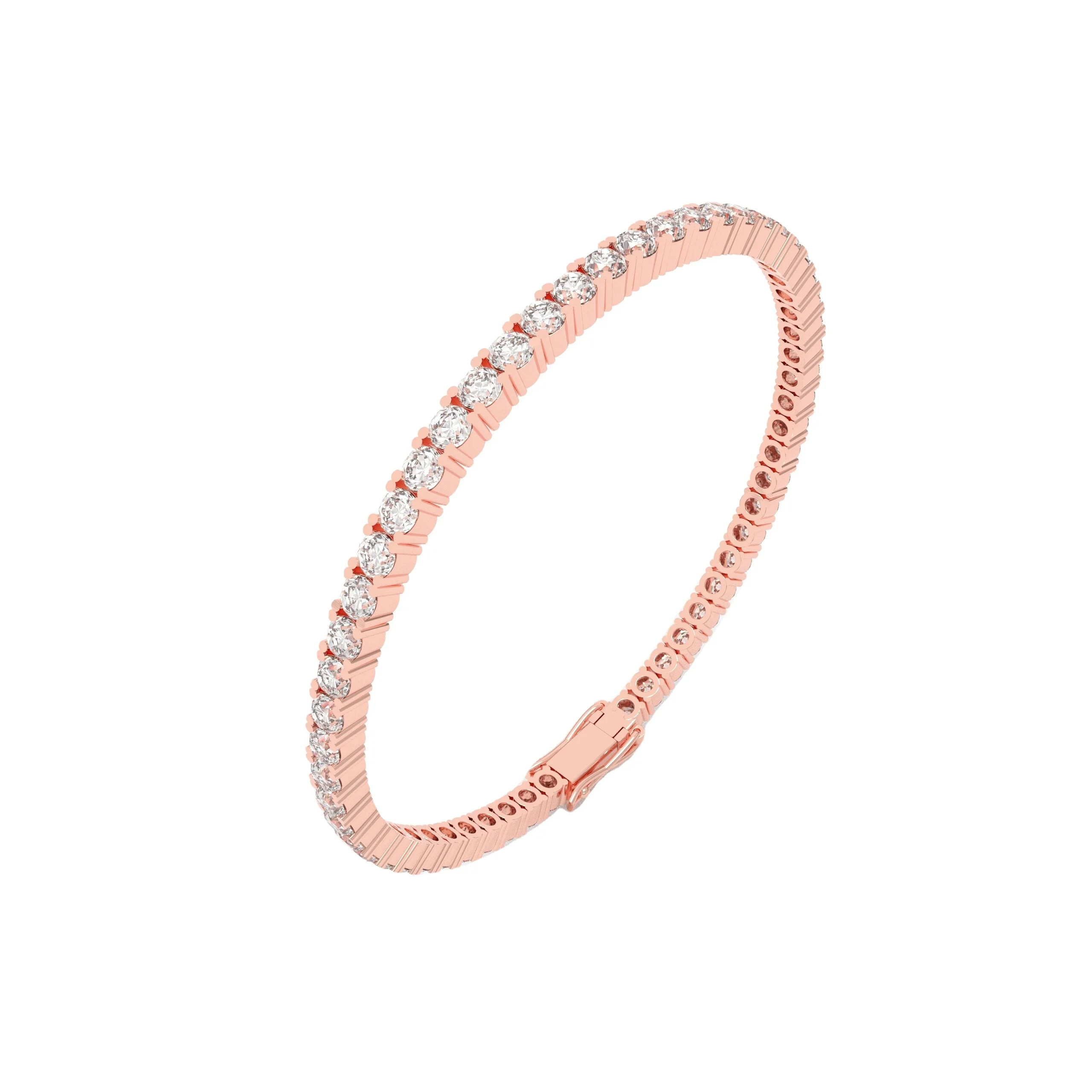 Qinglong Jewelry Tennis chain lab grown diamond Chain Jewelry 9k/14k/18k real gold Tennis bracelet with lab diamond CVD