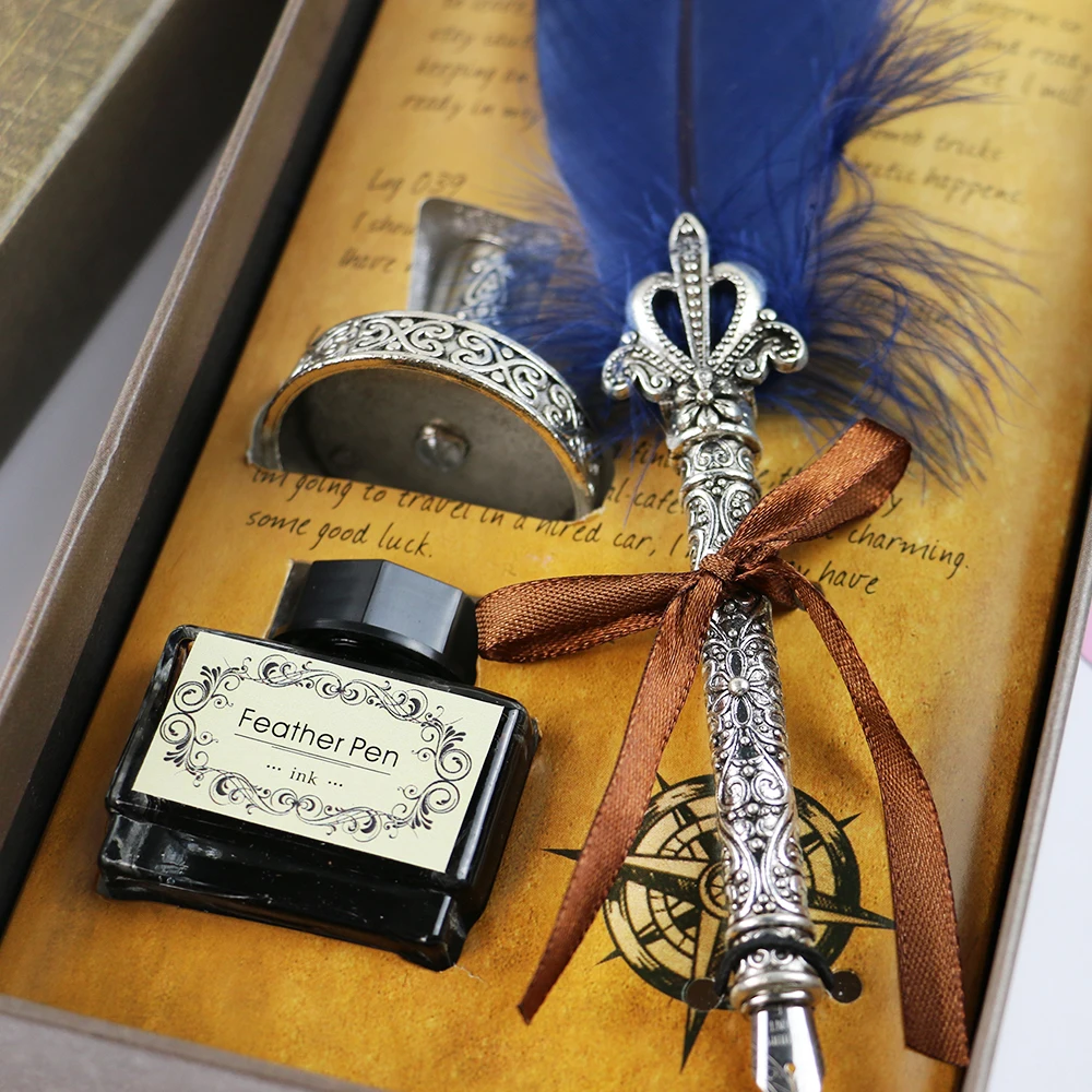 2022 Hot selling Feather Foil Feather For Sale And Ink Set Refills9550 Quill Pen