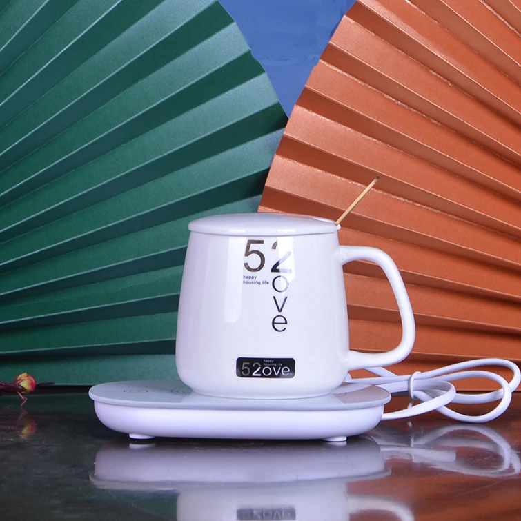 
Christmas gift Ceramic coffee mug mug automatically heated 55 degrees thermostat cup 