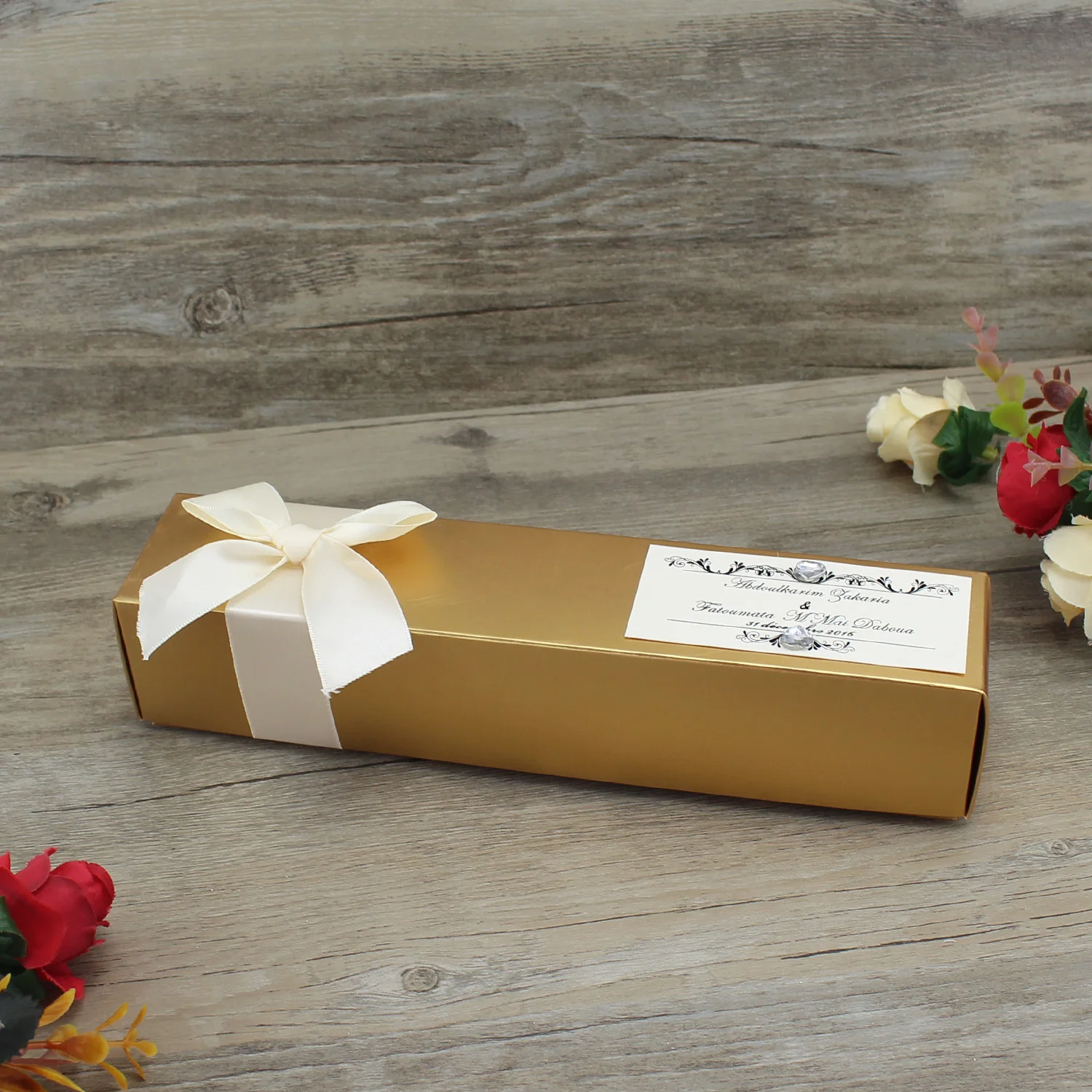 Luxury Royal Gold Scroll Box Wedding Invitation Cards With Buckle And Ribbon