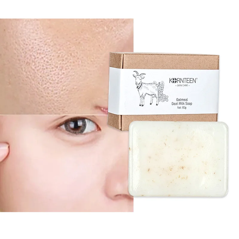 Organic Natural Vegan Handmade Soap Whitening Face & Body Deep Cleansing Hand Face Wash Oatmeal Goat Milk Soap Bar