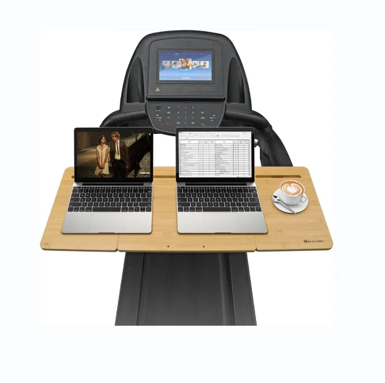Беговая дорожка из бамбука с регулируемой высотой деревянная подставка для ноутбука держателями мобильных телефонов Лидер продаж 2023