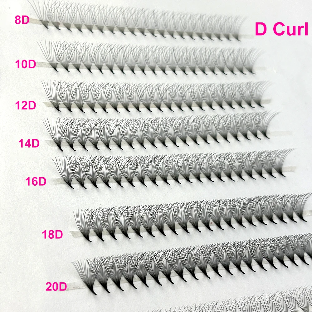 Abonnie 6D 8D 10D 12D 14D C D CC DD L Curl Pointy Base Pre Made Lash Extension Fans Lash Tray Premade Fans Eyelash Extensions