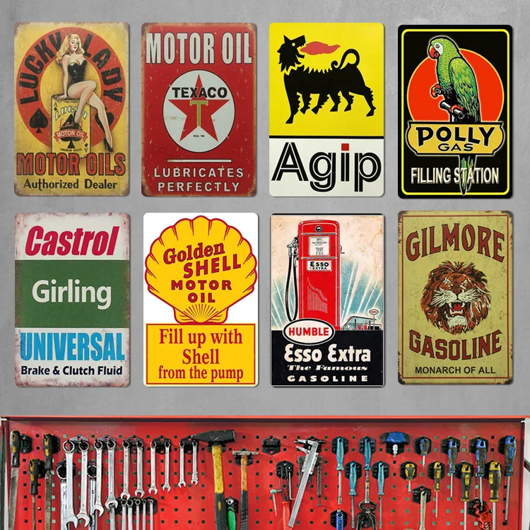 
Motor Oil Plaque Vintage Metal Tin Signs man cave garage wall decor Home Bar Pub Gas Station metal plate vintage metal poster 