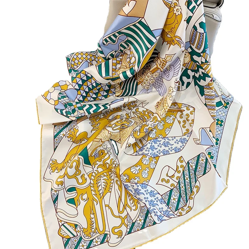 Индивидуальный 90x90 чистый 100% шелковый шарф 14 мм саржевый квадратный для