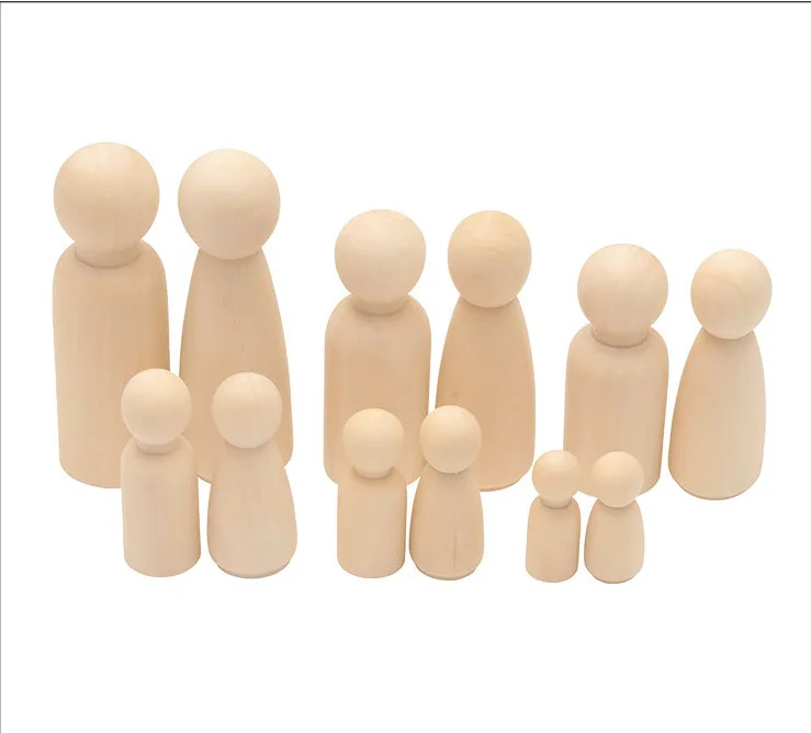 Natural Color Paint Set for kid DIY Unfinished Peg Doll