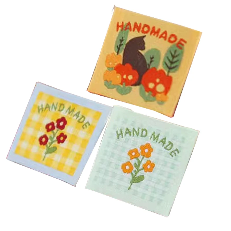 Wholesale Fashion Name Brand Logo Design Label Woven Badge Iron On Custom Clothes Label Poker Damask Coat Woven Patches