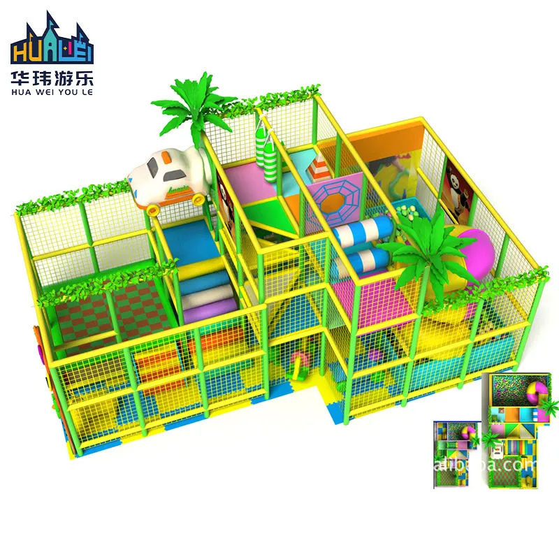 Commercial Children Soft Pay Area Jungle Theme Kids Indoor Playground Equipment With Slide