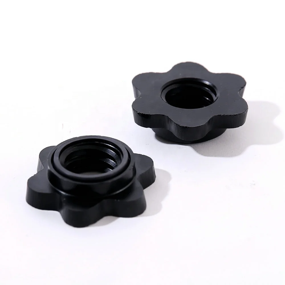 Portable Gym Weight Lifting Workout Barbell Collar Lock Black Star for 25mm/28mm/30mm Threaded End bar
