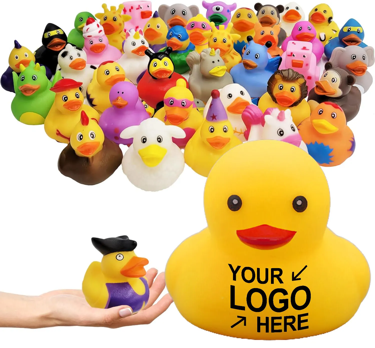 Custom Rubber Mini Duck With Logo And Shape Wholesale Kid Bath Floating Toy Sound Duck Promotional Gift