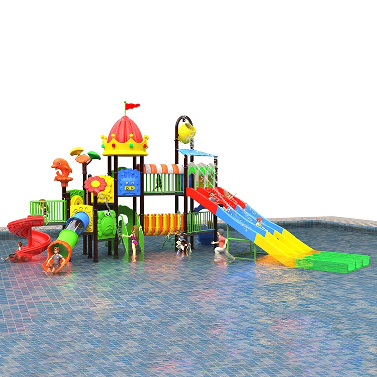 Outdoor Big Pool Swimming Playground Water Plastic Aquatic Equipment Set Buckets Dumping Water Park Slide Pool