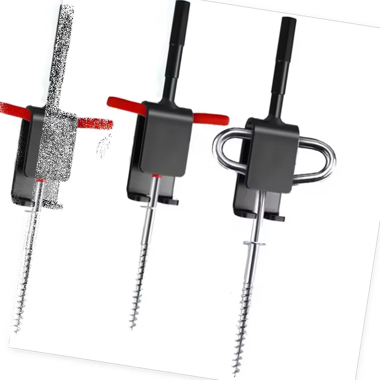 Winter outdoor camping shelter ice fishing nail Anchor Tool Metal Fishing Rod Hold Ice nail Anchor screw Drill Adapter