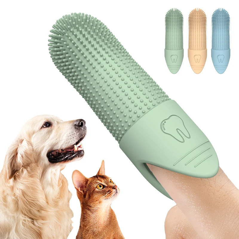 Food Grade Silicone Dog Finger Toothbrush 360 Pet Tooth Brushing Tool Finger Toothbrush for Cat Dog Pet Teeth Cleaning