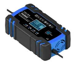 12/24V 8A Touch Screen Pulse Repair LCD Fast Power Charging Wet Dry Lead Acid Car Battery Charger