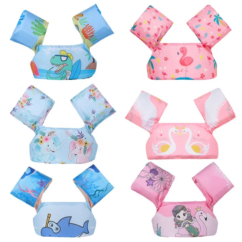 Children Float Inflatable Swimsuit Floating Baby Swimming Arm Ring Blue pink