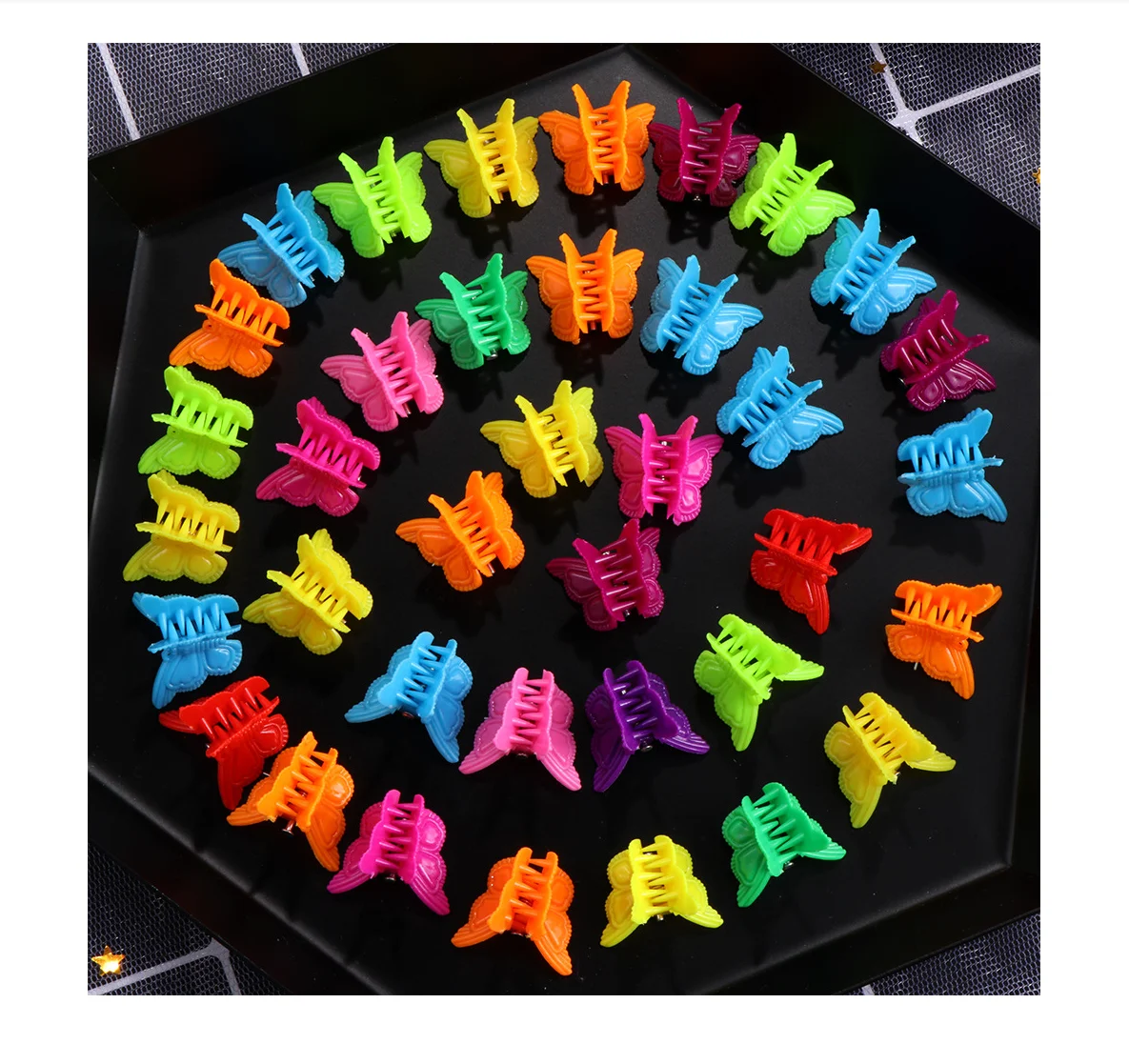 Hot sale 50/100 Pcs Girls Mini Butterfly Mixed Color Hair Clips For Women Kids Jaw Clip Claw Hairpin Colorful Hair Clips