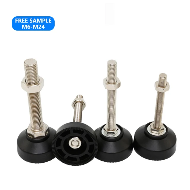Zinc-Plated Nylon Fixed Heavy Duty 75mm Rack M8 M10 4.8inch Furniture Feet Levellers Adjustable Foot
