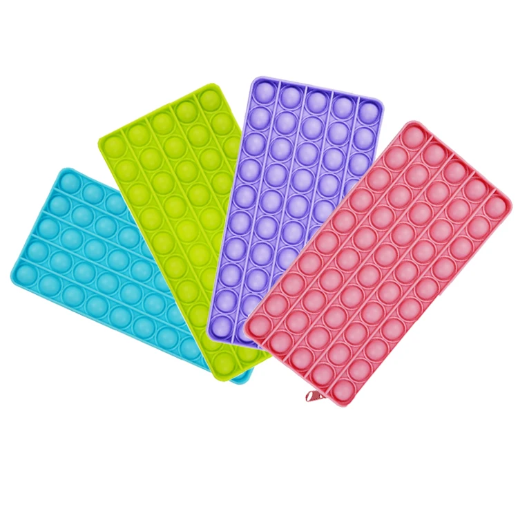 creative silicone pencil case learning stationery storage bag rectangular bubble decompression pencil case