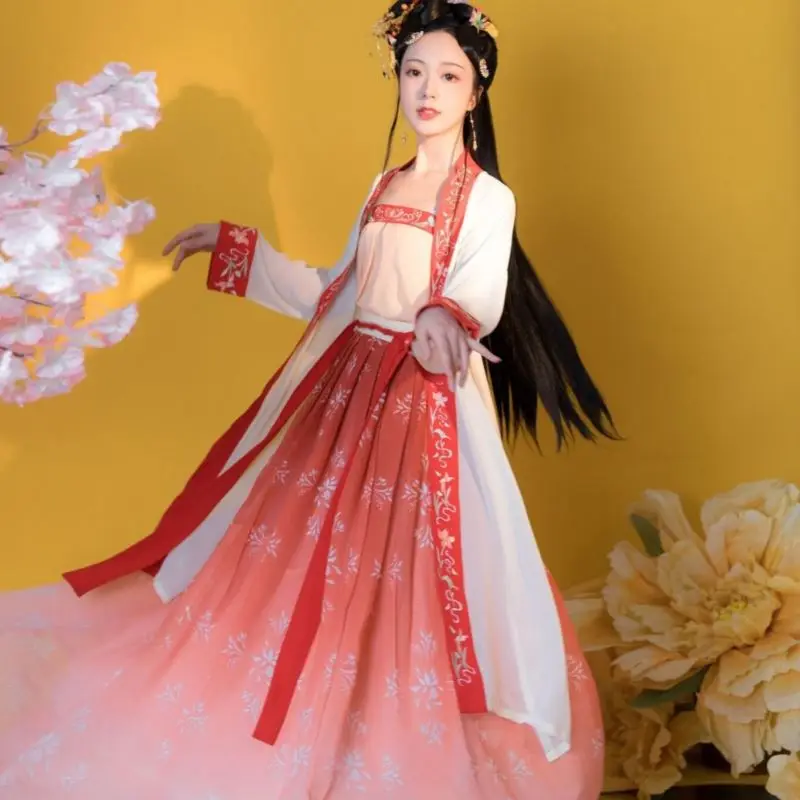 Wanita взрослых классический стиль красивый шифон индивидуальные вышитые hanfu
