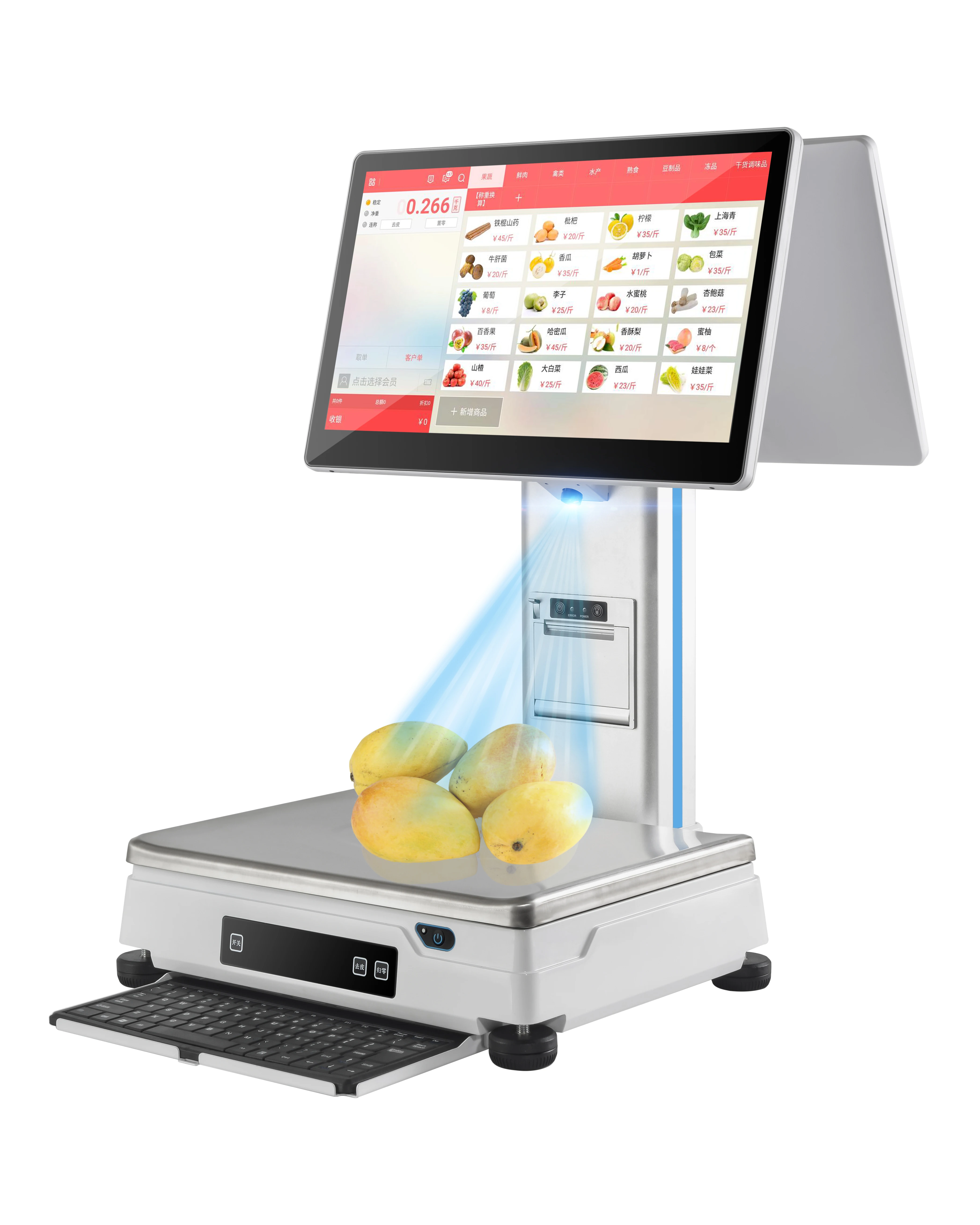 15.6 Inch Touchscreen POS System with Weighing Scale 4GB RAM Cash Register PC Keyboard & SDK Function for Supermarket Retail