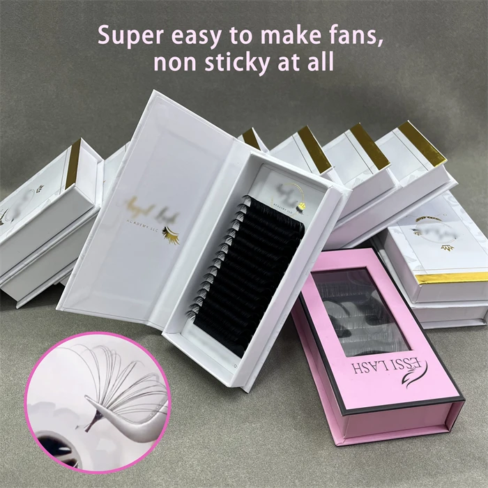 0.03 0.05 0.07 Individual Volume Lashes Super Soft Matte Black Volume Lash Trays Fluffy Cashmere Eyelash Extensions