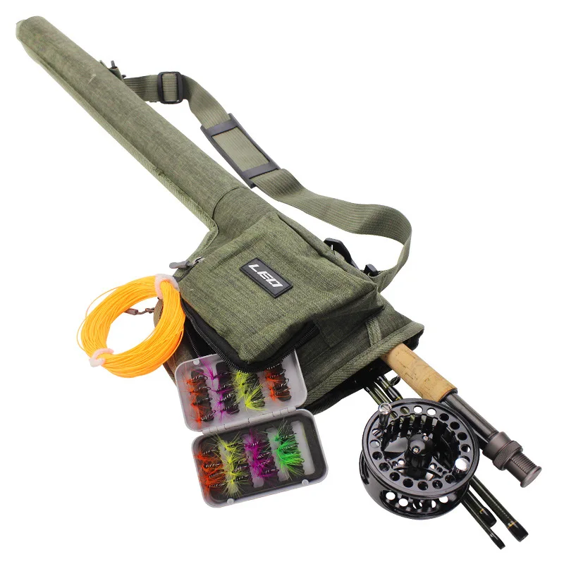 2.7m High carbon 4 section pole fly fishing rod fly wheel set