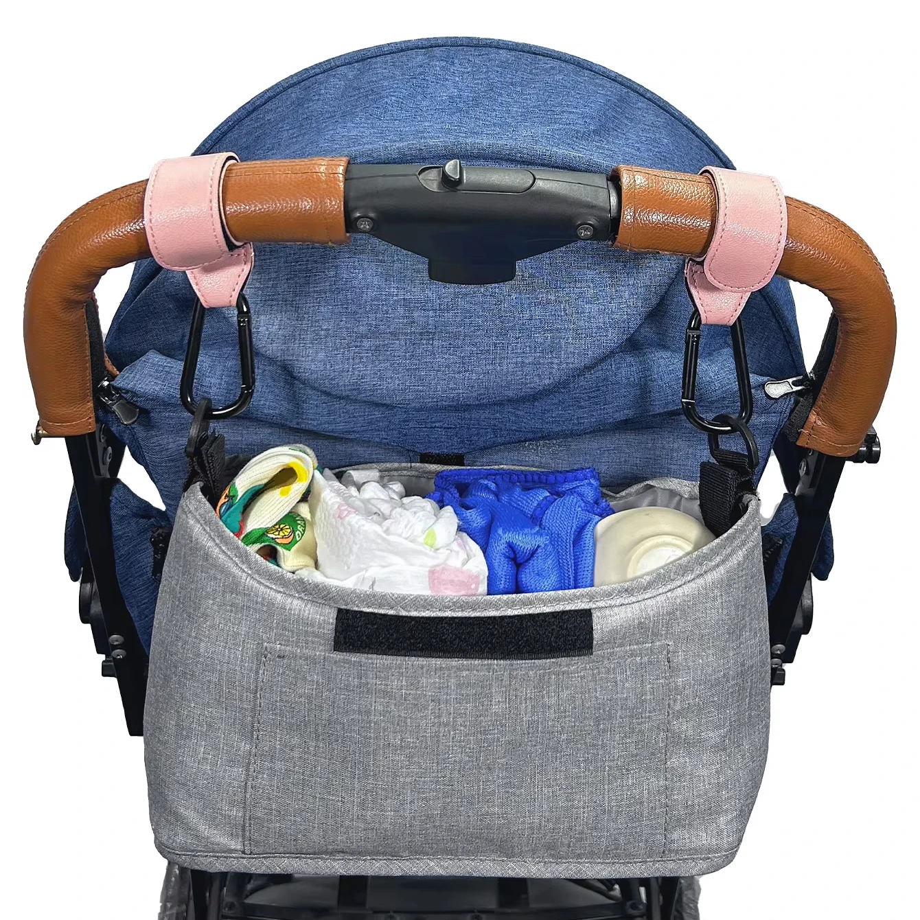 Multipurpose Custom Baby Stroller Hook Hanger Bag PU Leather Portable Rotatable Baby Car Carriage Hook Hanging Pram Hooks Hanger