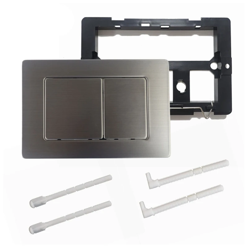 Manufacturer Concealed Cistern Actuator Flush Plate with Square Buttons Toilet Push Buttons Flush Plate