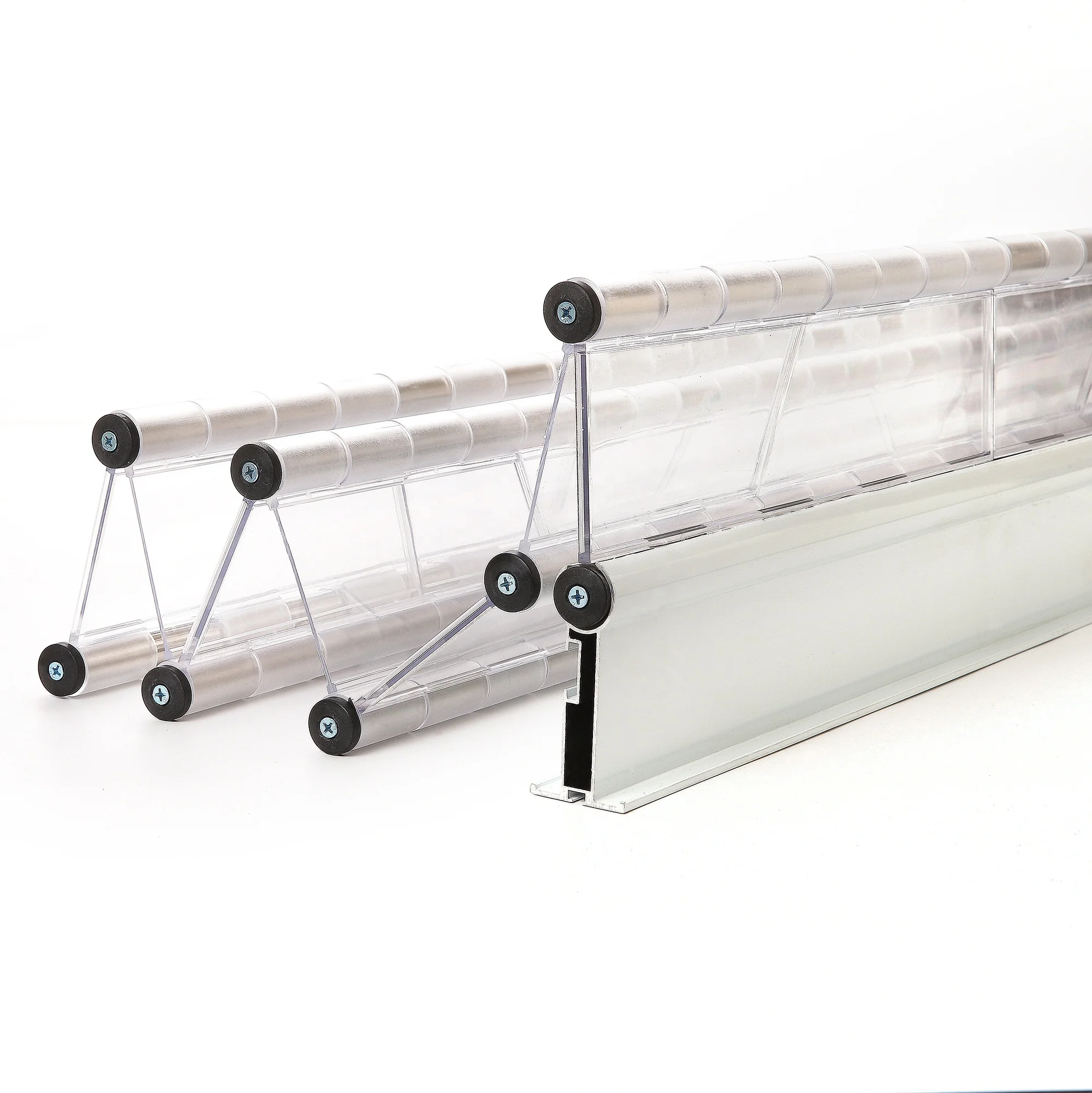 Customized Transparent Polycarbonate Slat Price for Crystal PC Roll up Door Stainless Steel Grille Rolling Shutter Doors