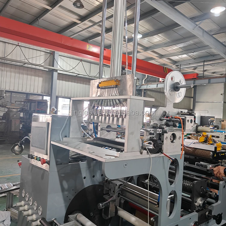 Nonstop 2 Spindle  FTB480 Glueless  Self adhesive Label Turret Die Cutter Rewinder F5