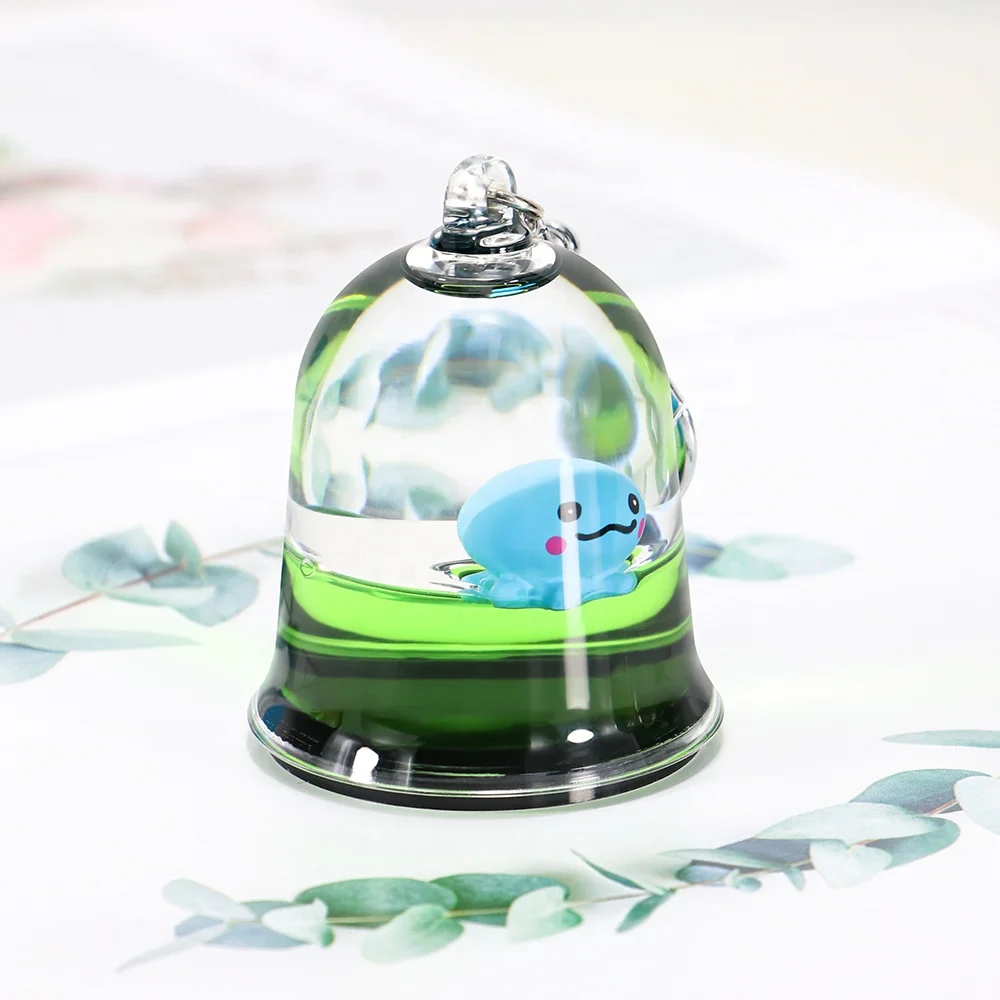 Bell Acrylic Liquid Floater Water Flotage Oil Floating Aqua Floaty Fluid Bubble Flow Liquor Aquarium Mini Snow Globe Keychain