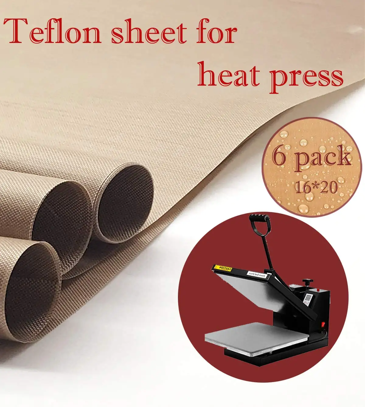Non-stick And Heat Resistant Ptfe Glass Fabric Sheet For Press Transfer Reusable Oven Baking