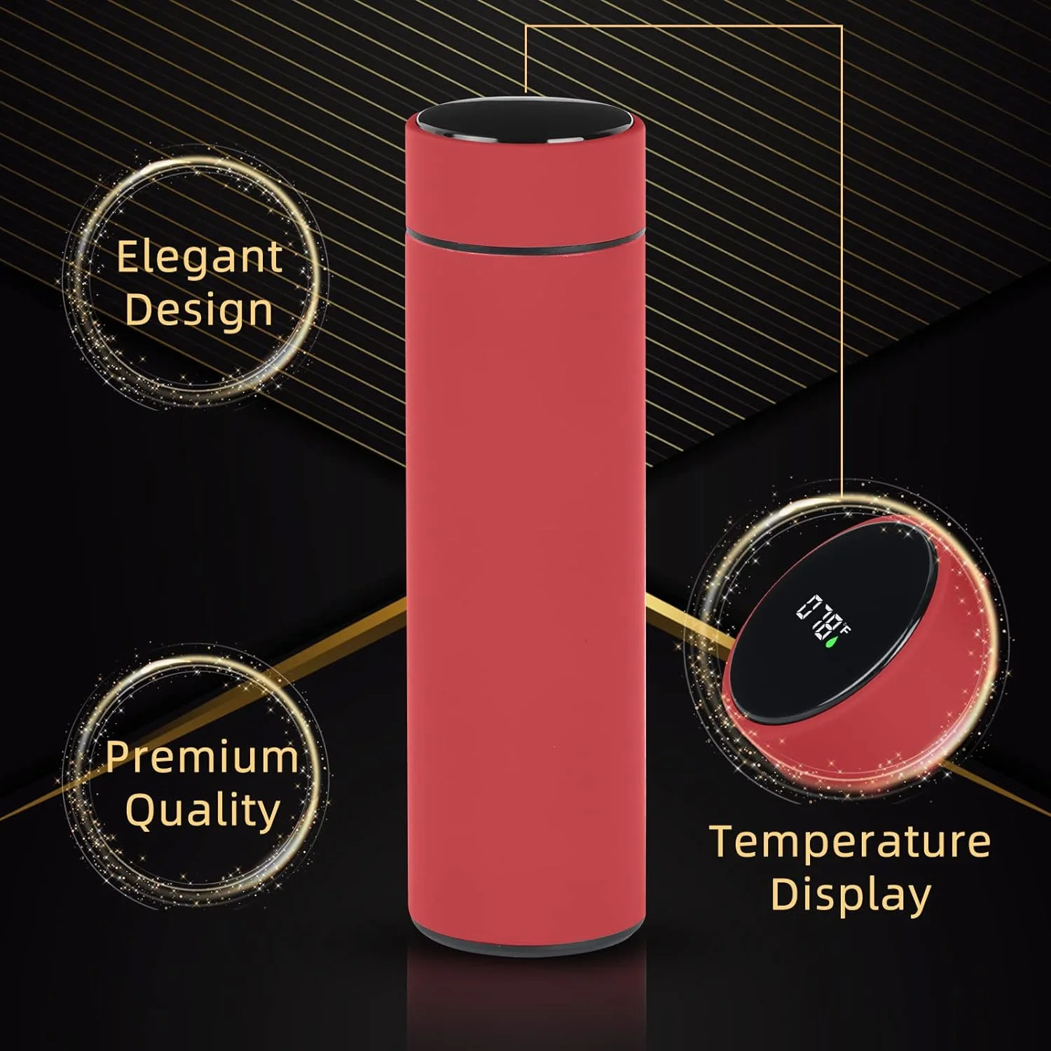Wholesale Selling 500ml Bottle 304 Stainless Steel Smart Temperature Display Vacuum Water Bottles For Drinking