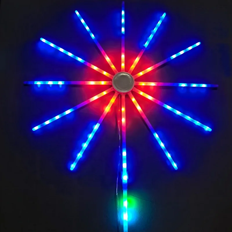 L Holiday Festival Decor Outdoor Lighting IP65 USB DC5V 96 LEDs Firework Lights String Fan LED Firework Light Outdoor Decor