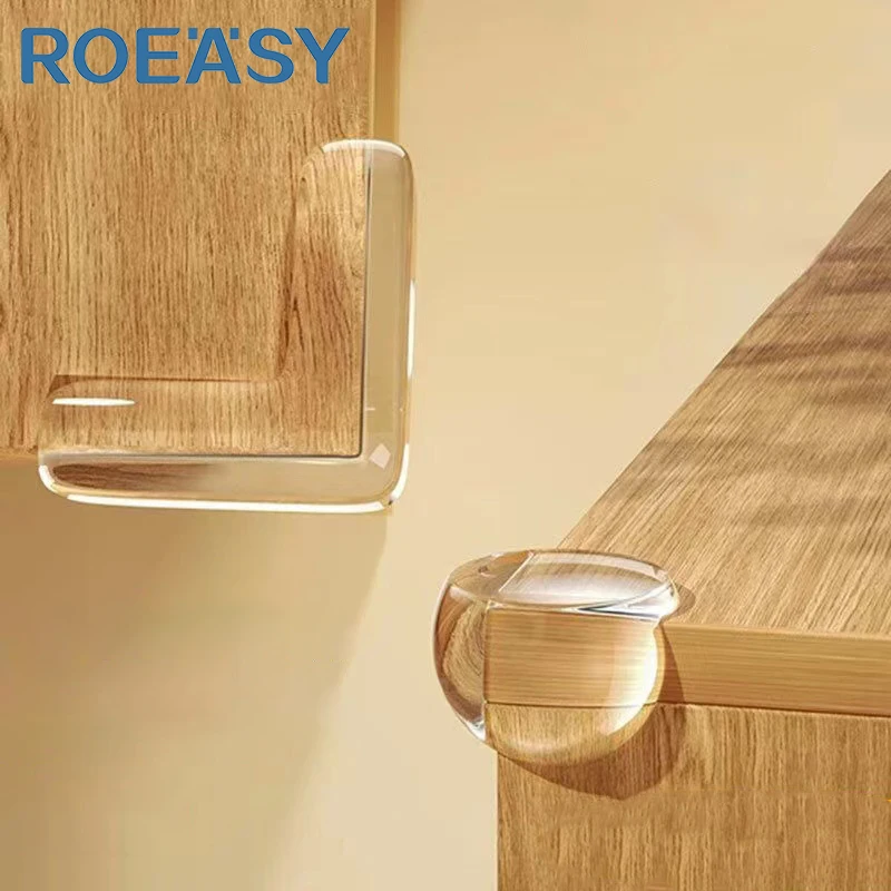 ROEASY baby corner protector plastic safe pvc transparent round thick glass table desk edge guard corner protector
