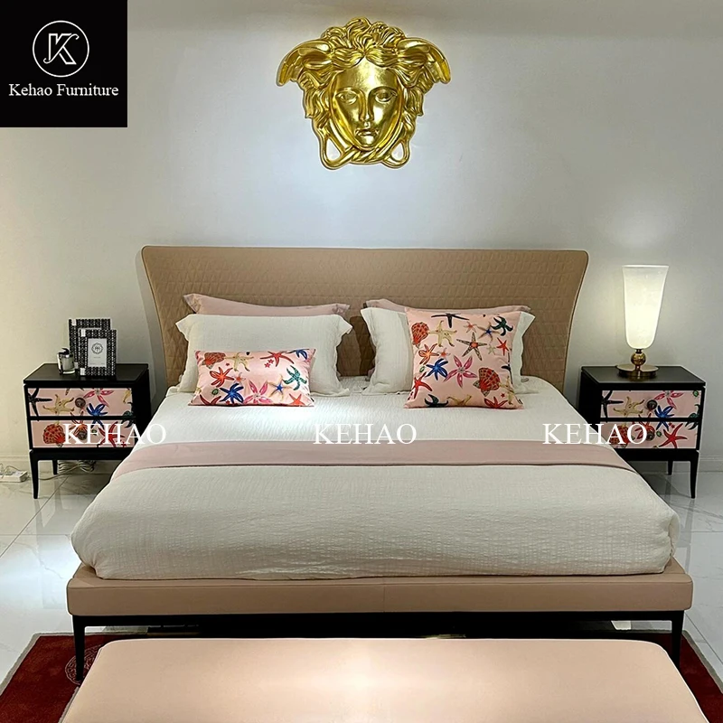 Luxury Home Hotel Bedroom Furniture 2 Drawer Accent Porch Table Bedside Table wooden Nightstand Side Table