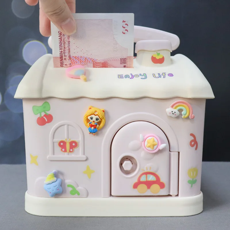 C239 Hot Sale Kids Gift Electronic Money Box Cash Saving Safe Deposit Atm Piggy Banks Lovely Children Password Lock Case