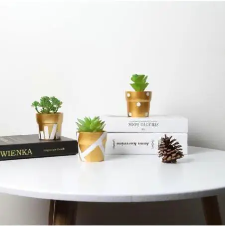 Home decor wholesale small size cheap artificial plant with metal flower pot