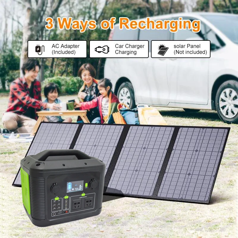 Portable power station 2000W 1500W 1200W 1000W solar power station with panel Lithium Lifepo4 battery portable power station